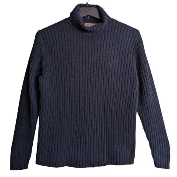 Lord & Taylor Sweaters - Lord & Taylor Vintage Black Ribbed Sweater Turtleneck Pullover 100% Cott…